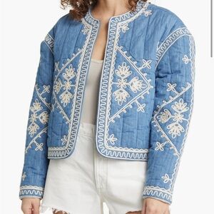 Embroidered quilted jacket